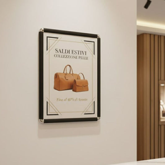 marco publicitario de aluminio negro