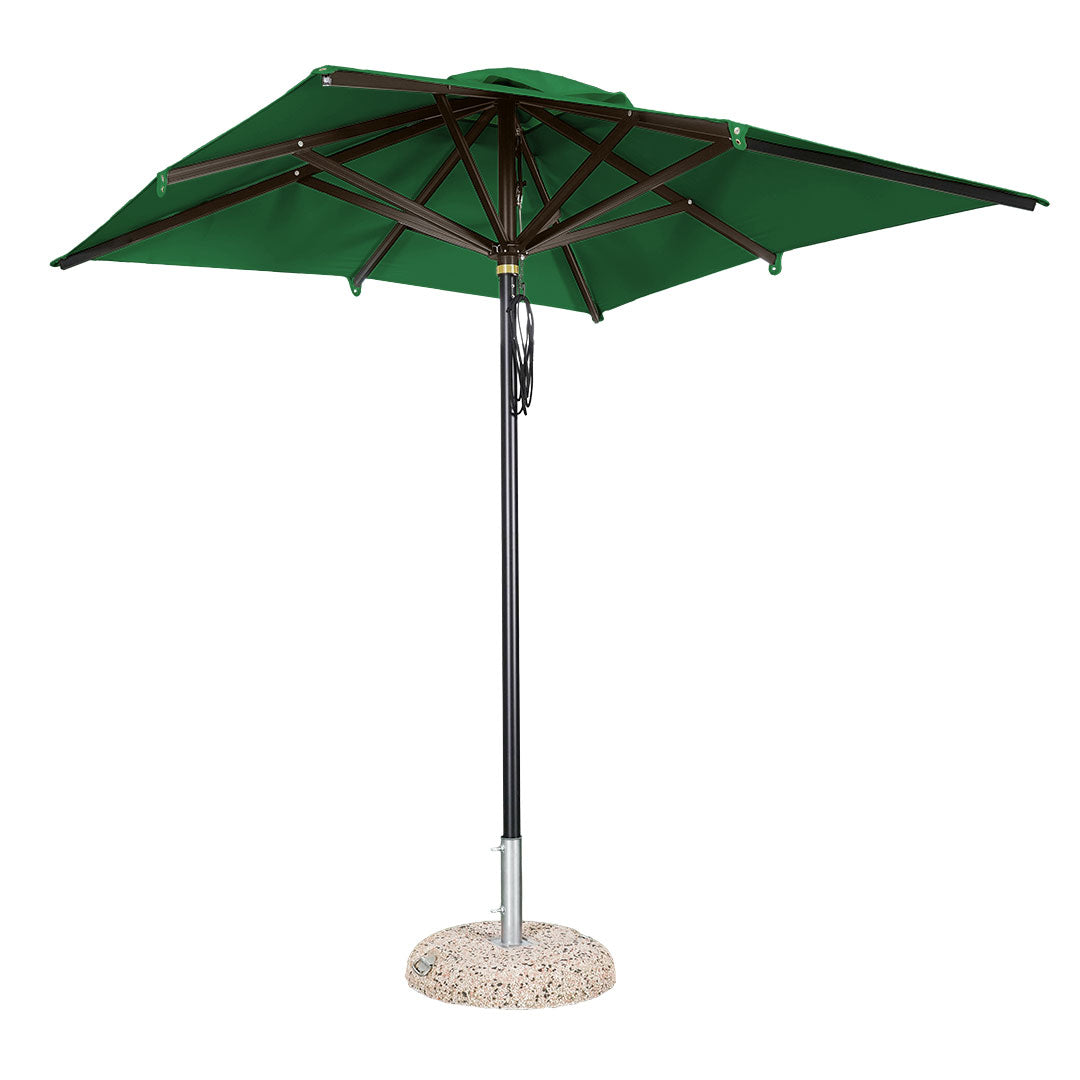 Sombrilla cuadrada en aluminio lona verde