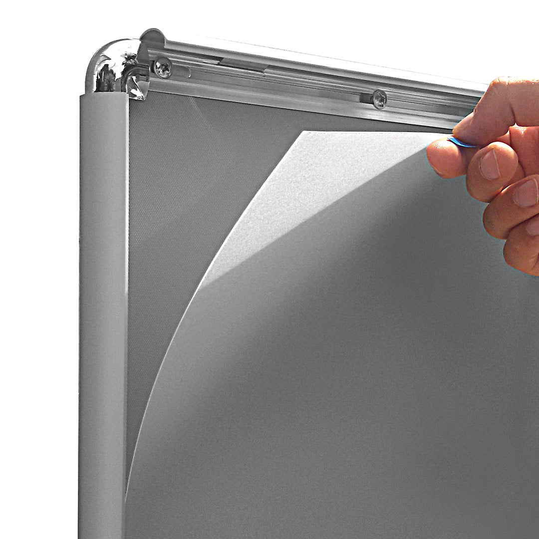 Soporte de pie con doble marco para carteles formato 50x70 y 70x100 cm - base cuadrada