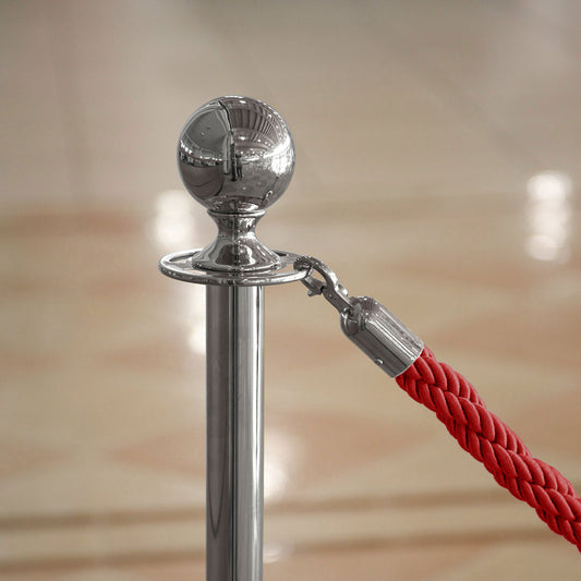 poste cromado para cordón