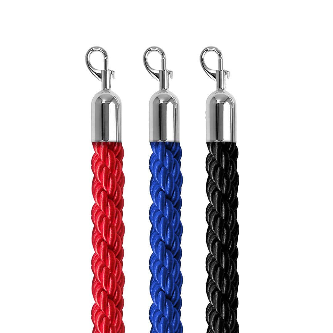 Cordon trenzado de 2 m de largo con enganche cromado