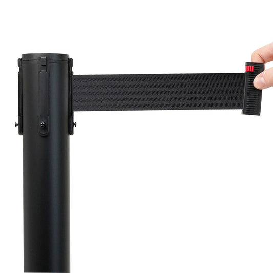 poste separador negro con cinta negra