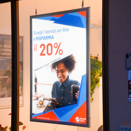 marco con led para escaparate de tienda