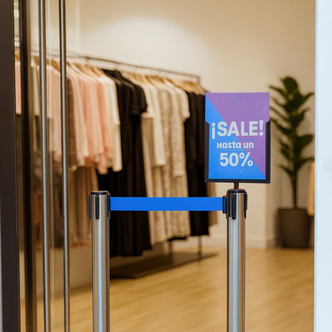 poste separador con cinta