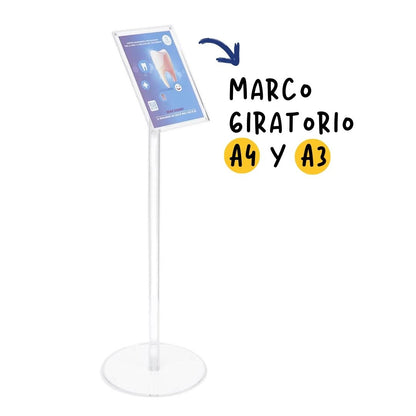 atril de pie de metacrilato portagrafica giratoria