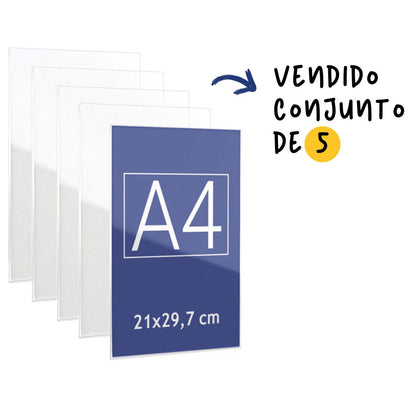 conjunto de portagrafica en metacrilato para vidrio