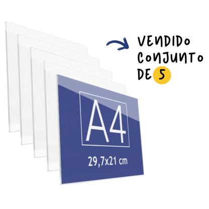 conjunto de portagrafica en metacrilato para vidrio