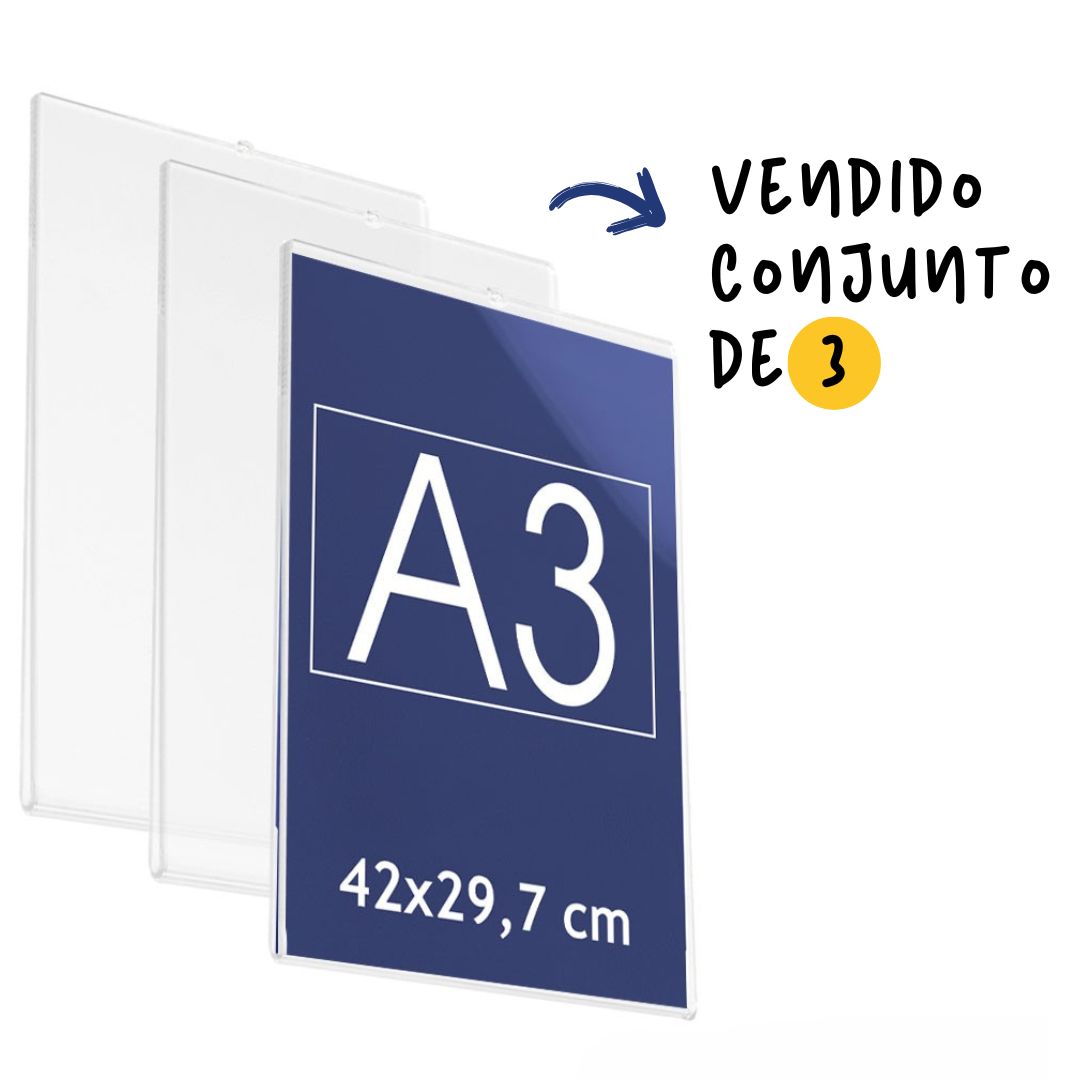 conjunto de portagrafica en metacrilato para vidrio