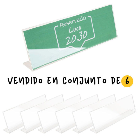 conjunto de portaprecios de metacrilato sobremesa