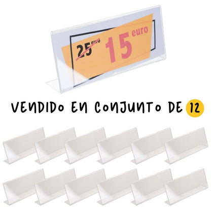 conjunto de portaprecios de metacrilato