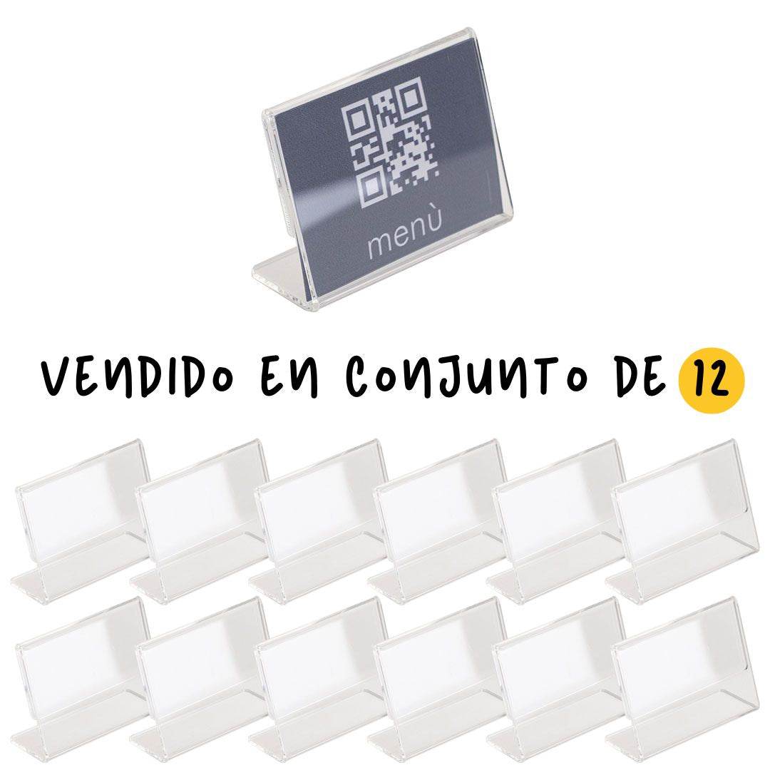conjunto de portaprecios metacrilato de forma L