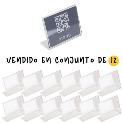 conjunto de portaprecios metacrilato de forma L