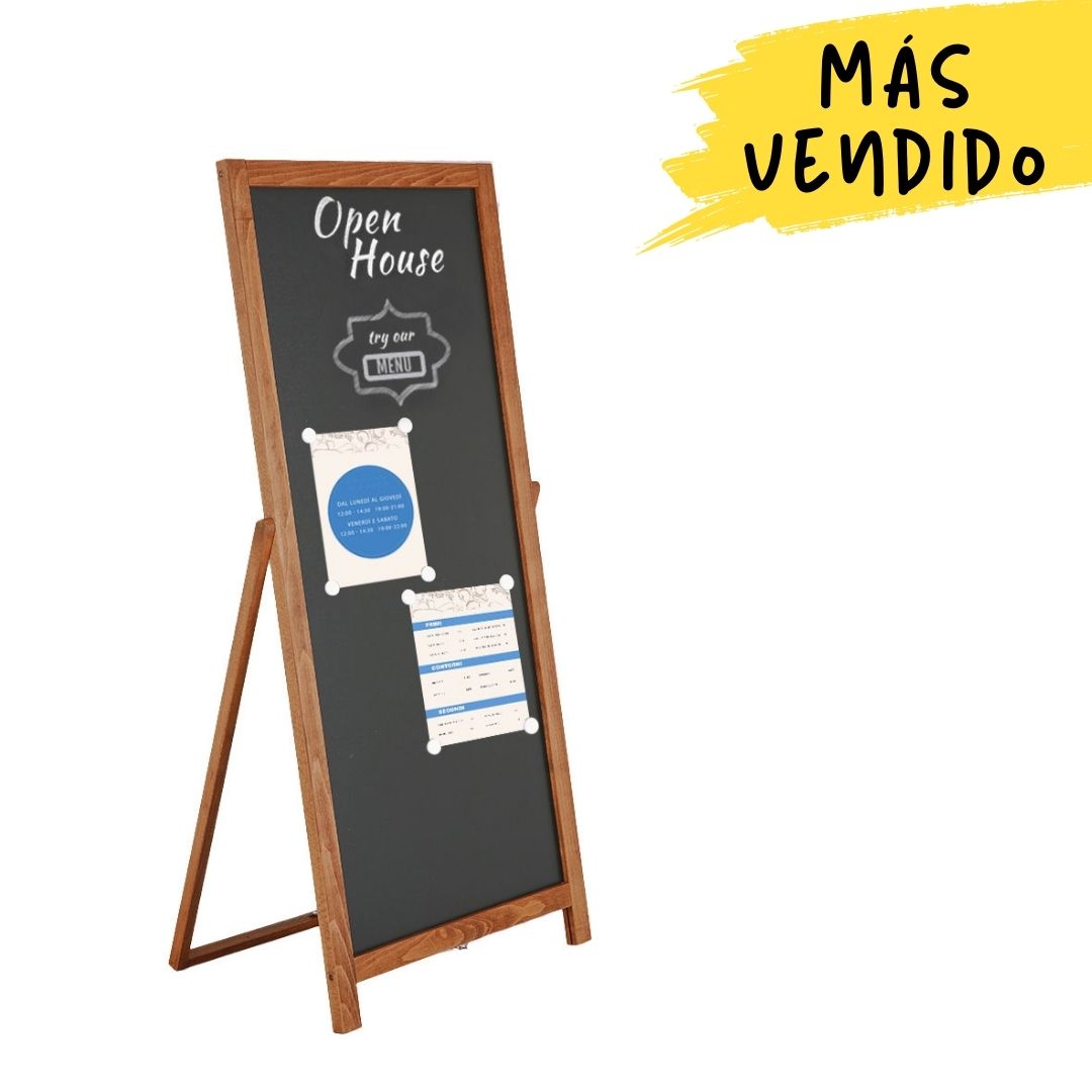 pizarra negra de pie reversible