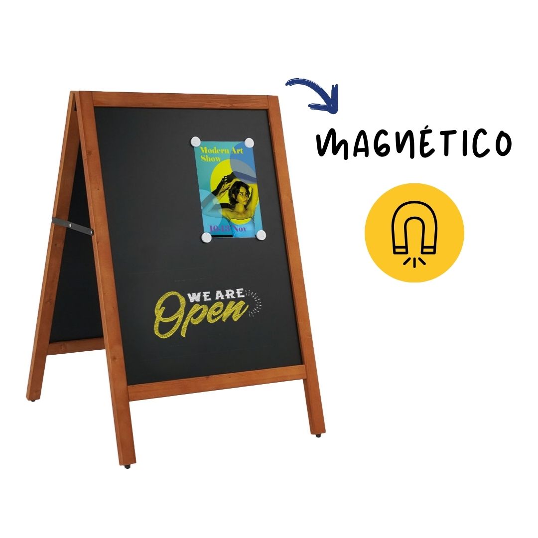 pizarra caballete negra doble cara magnética