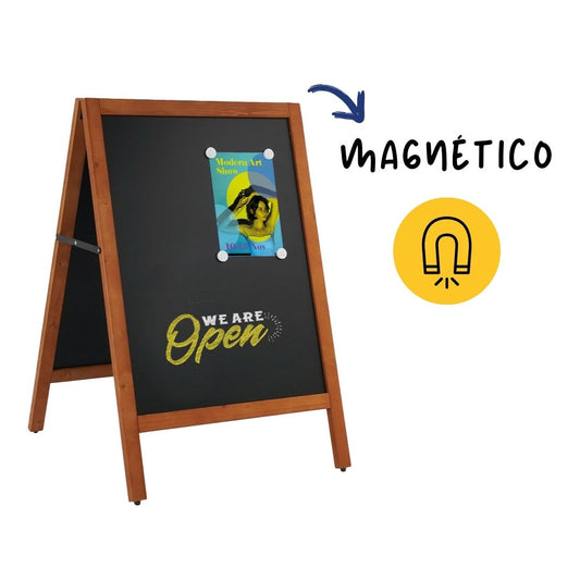 pizarra caballete negra doble cara magnética