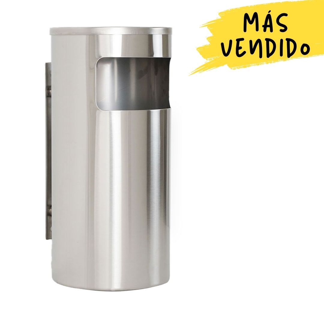 cenicero de pared con papelera