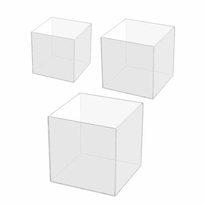 conjunto de 3 cubos expositores de metacrilato
