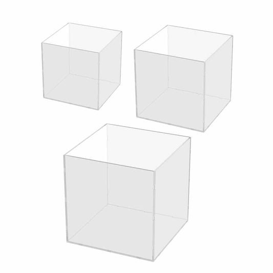 conjunto de 3 cubos expositores de metacrilato