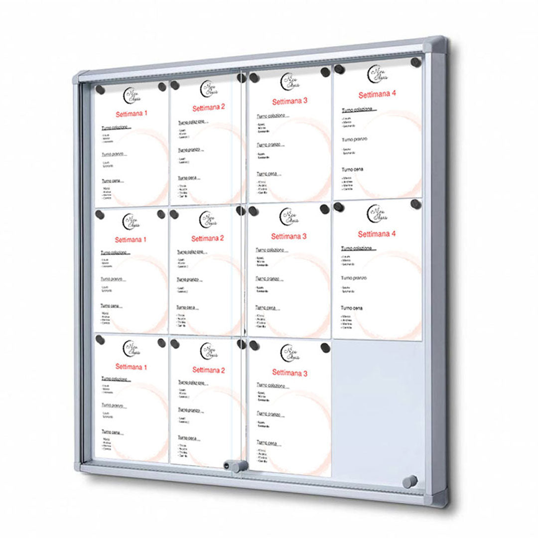 Vitrina de anuncios magnética