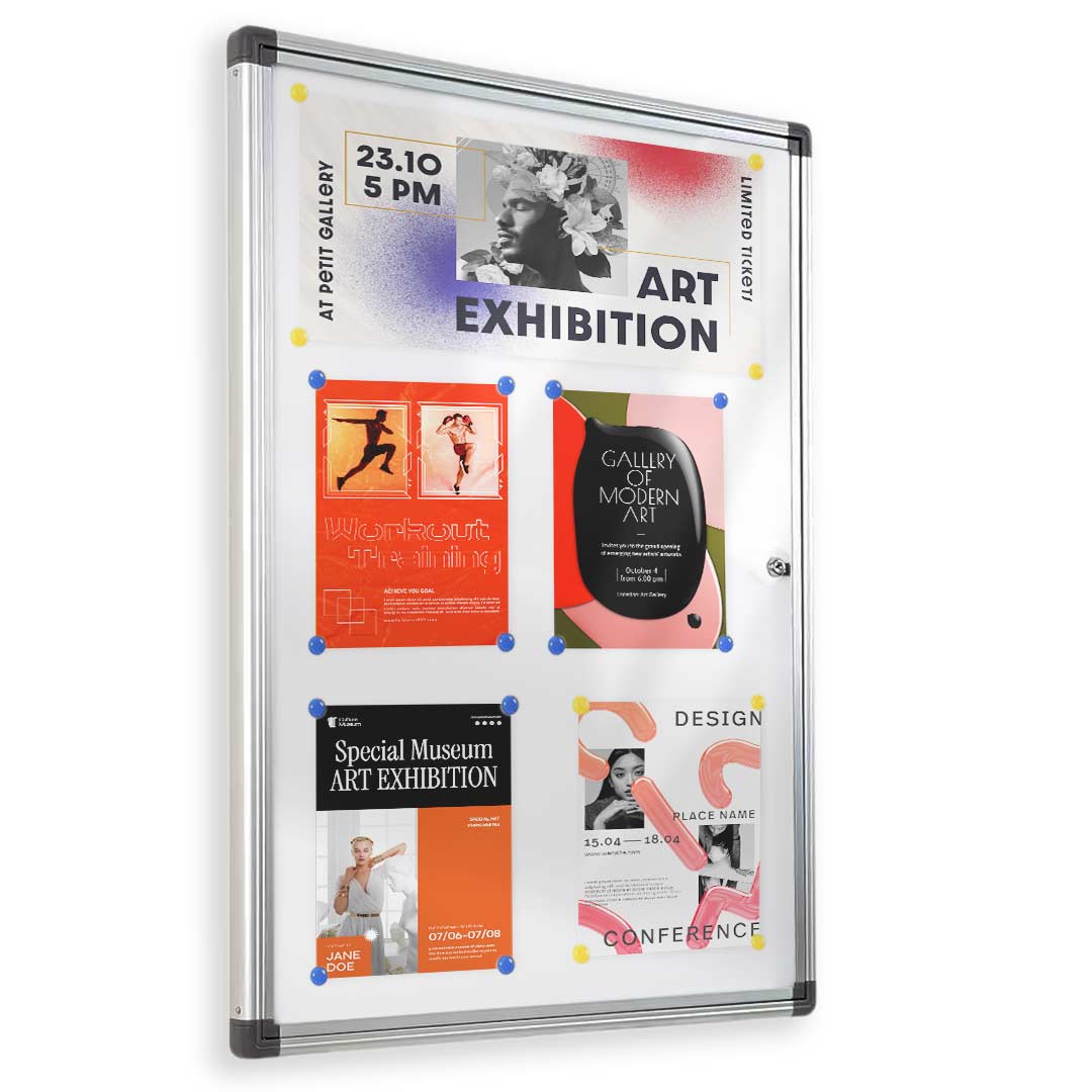 vitrina de anuncios magnética