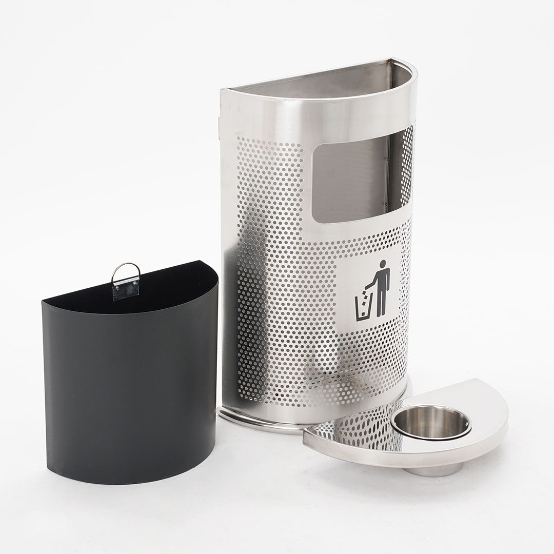 cenicero de pared con papelera