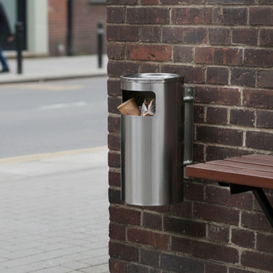 cenicero de pared con papelera