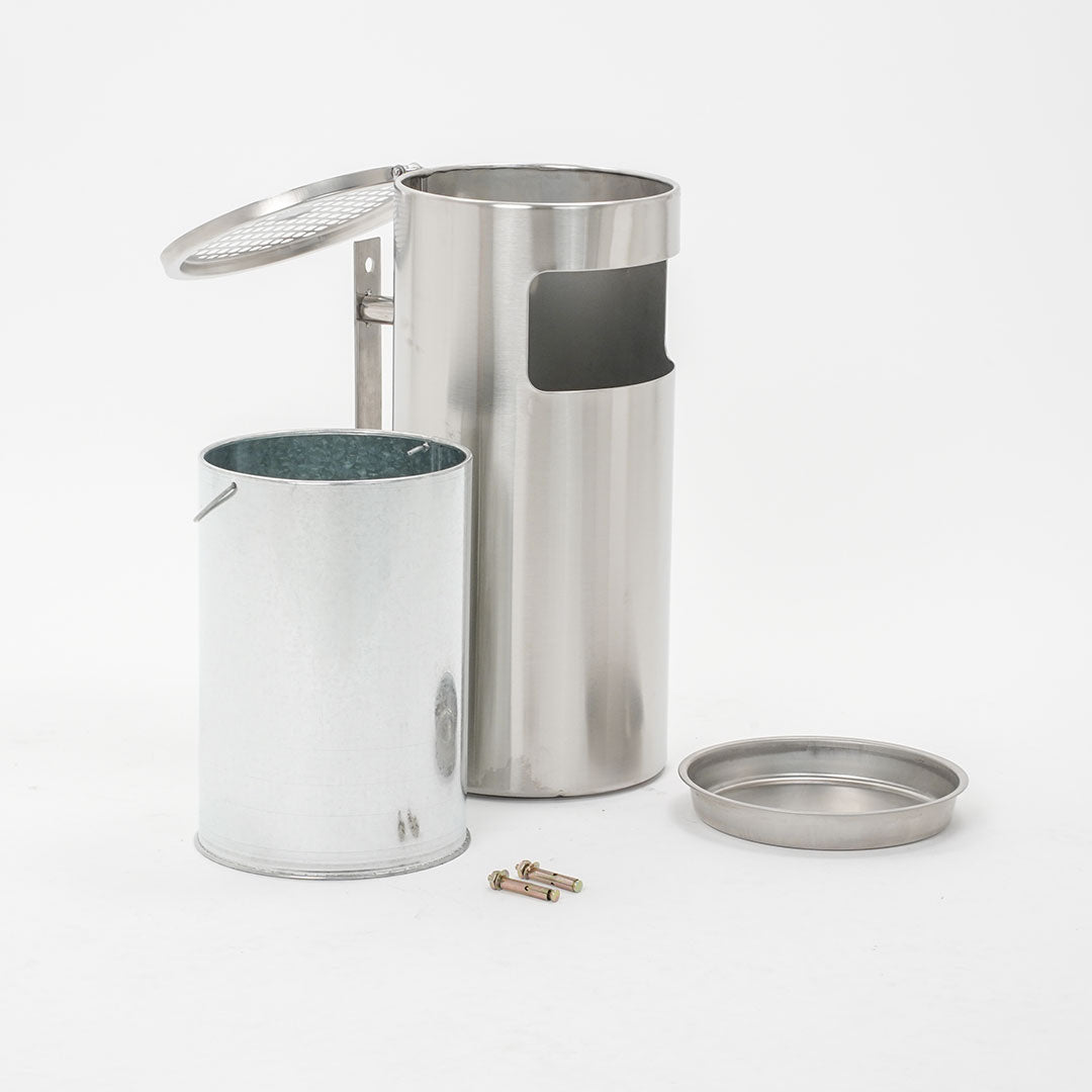 cenicero de pared con papelera