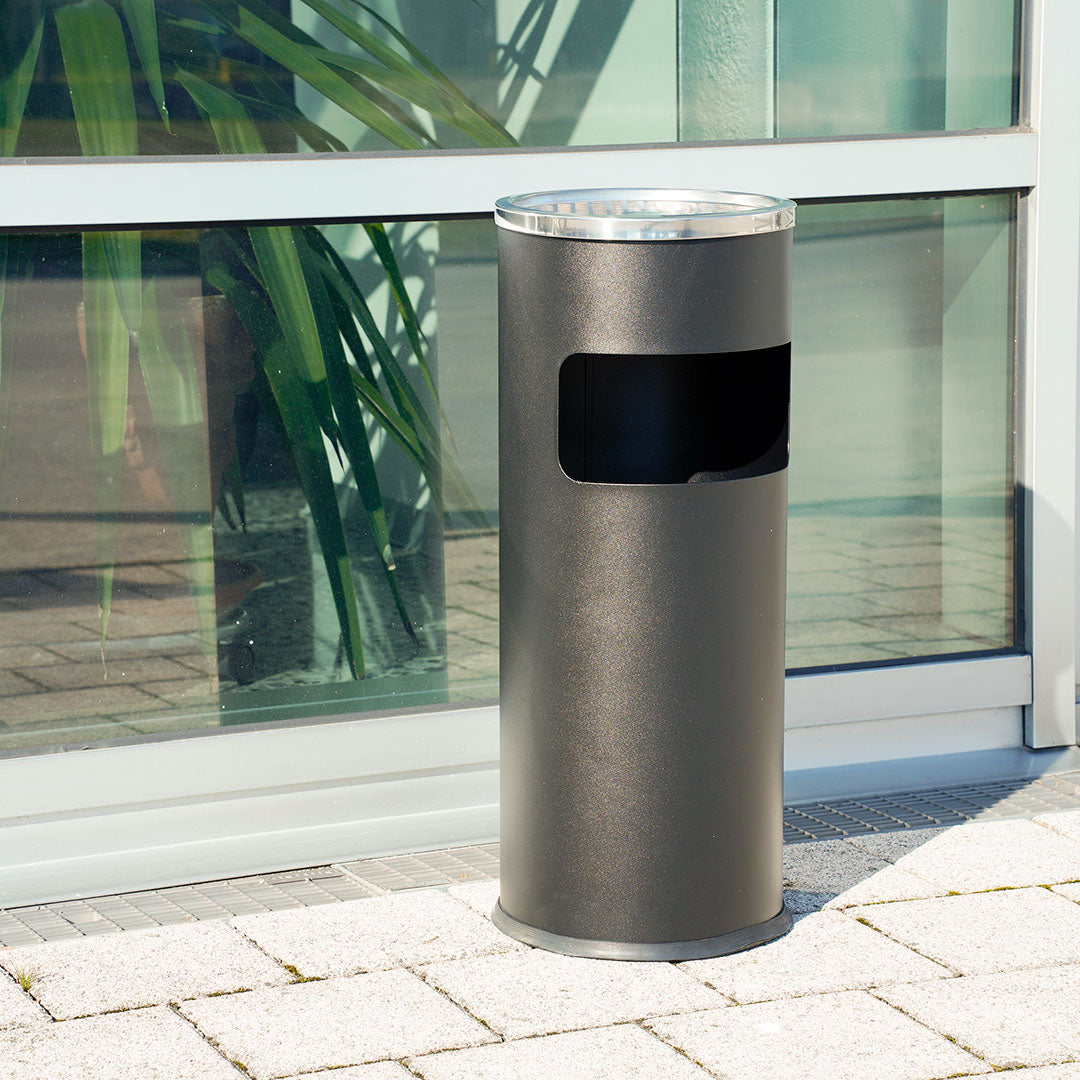cenicero de pie con papelera