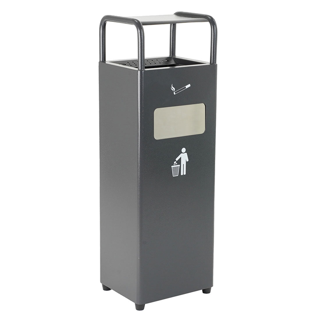 papelera exterior con cenicero