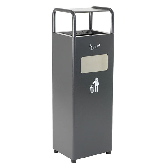 papelera exterior con cenicero