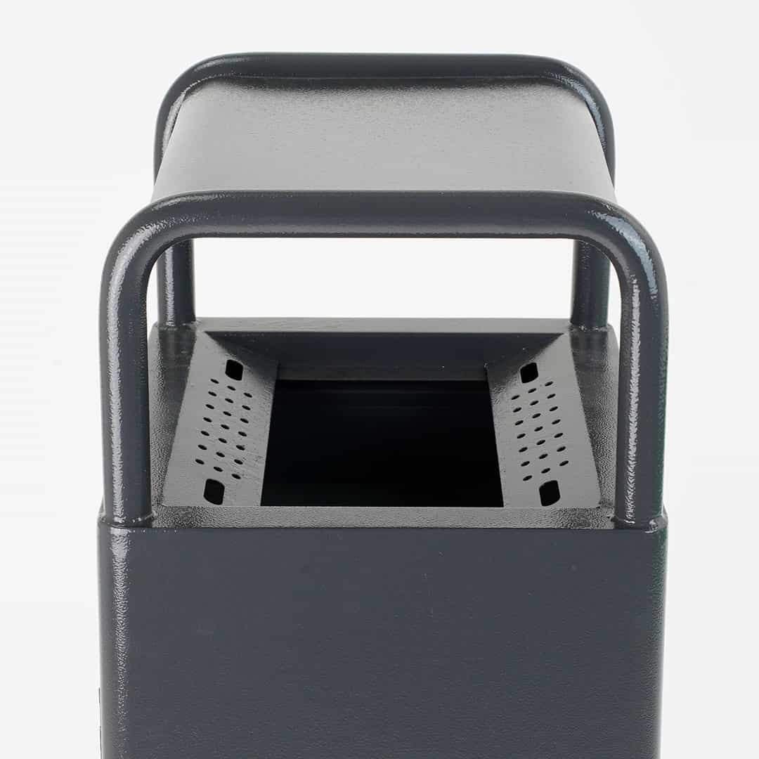 papelera exterior con cenicero