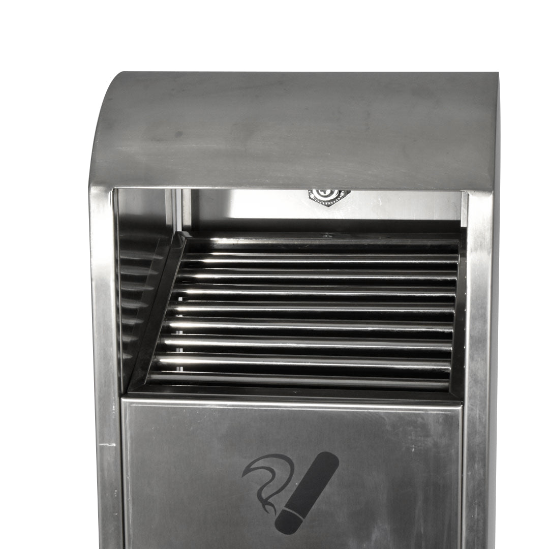 papelera con cenicero de pie