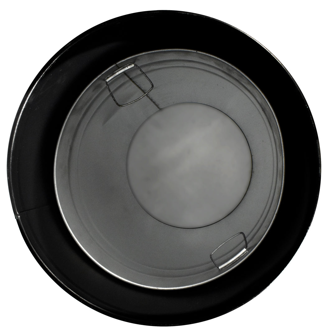 papelera metálica con tapa