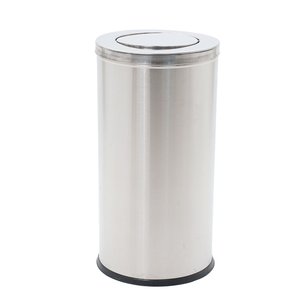 papelera metálica con tapa