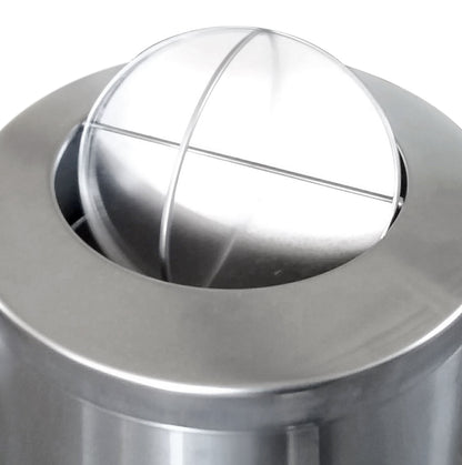 papelera metálica con tapa