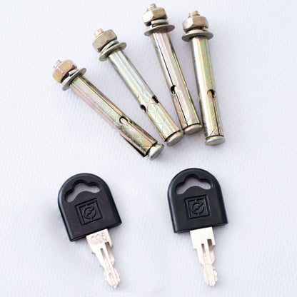 tacos y llave para tablón de anuncios exterior