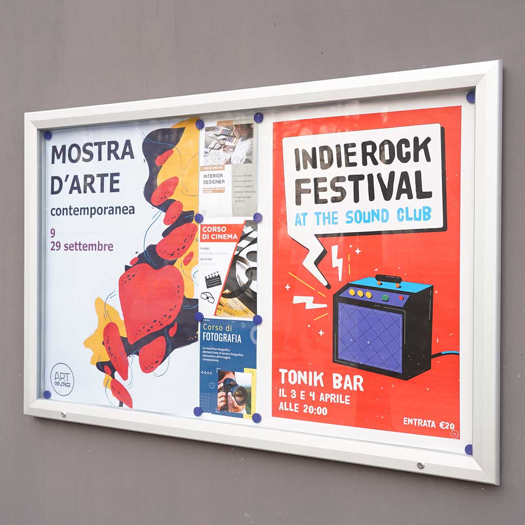 tablón de anuncios exterior magnética