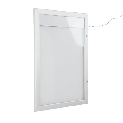 tablón de anuncios exterior con luz