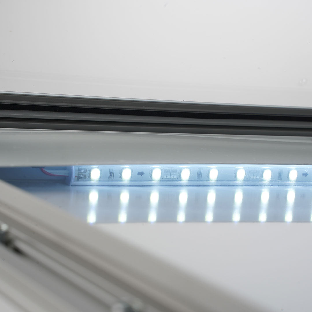 porta menú exterior con luz led