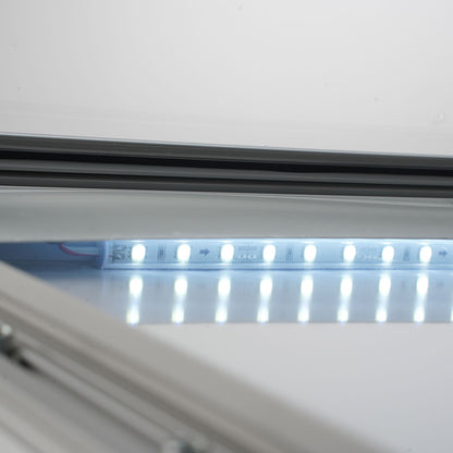 porta menú exterior con luz led