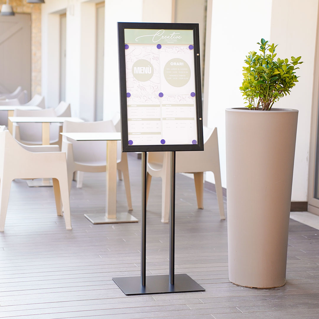 atril porta menú para exteriores