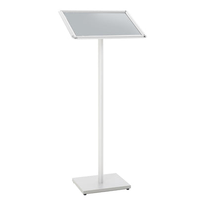 expositor de pie atril con marco de aluminio