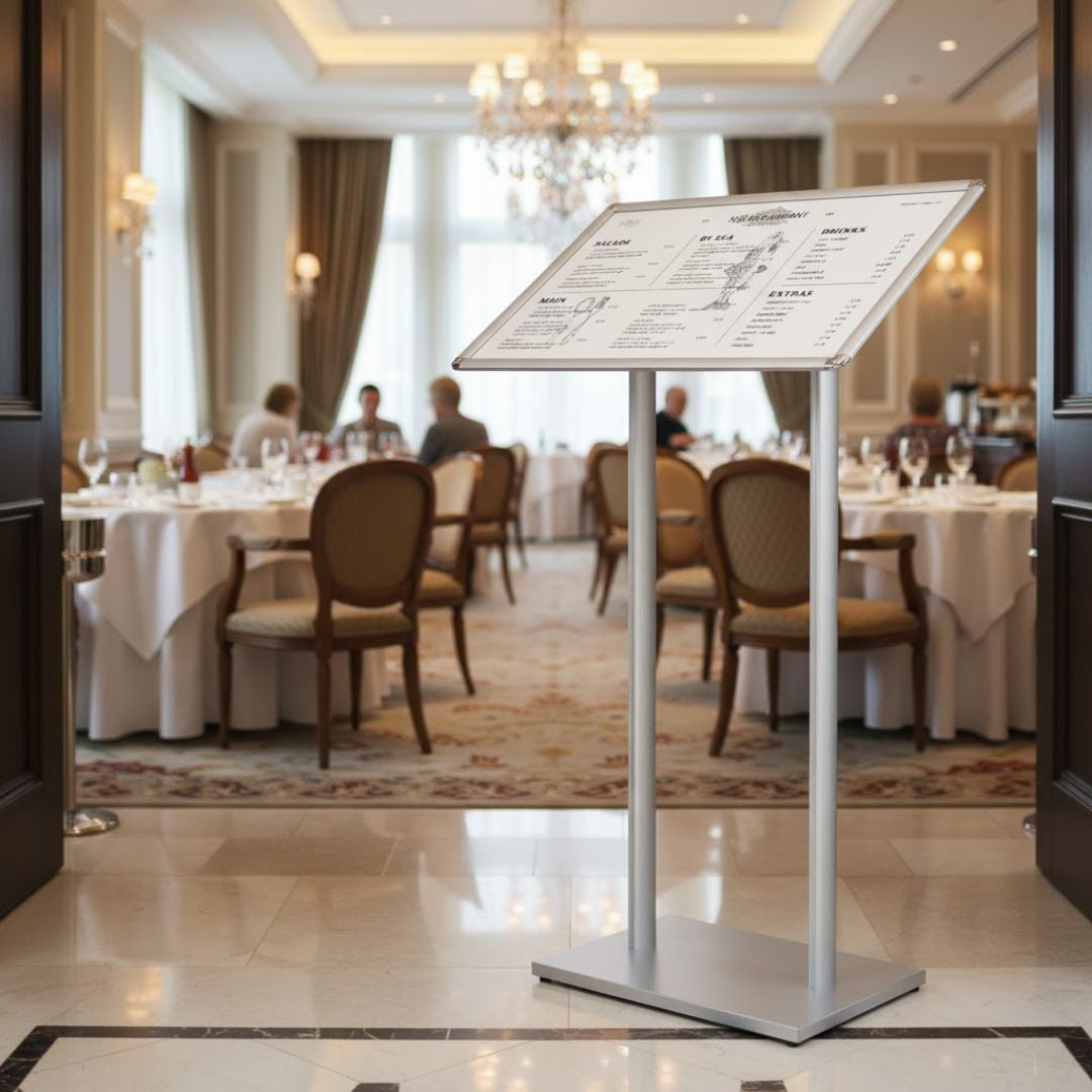 atril de pie para avisos formato a2