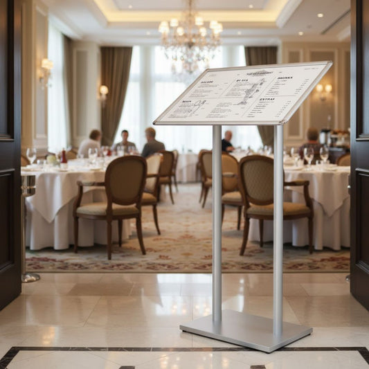 atril de pie para avisos formato a2