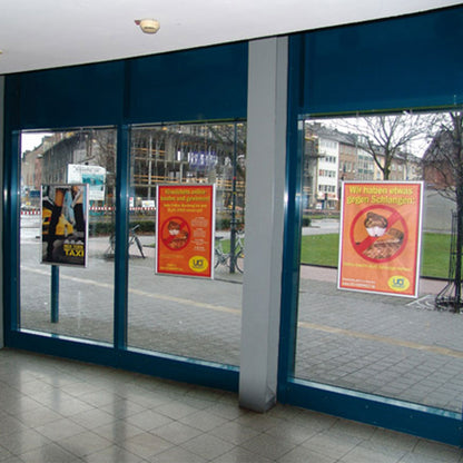 marcos publicitario con adhesivo