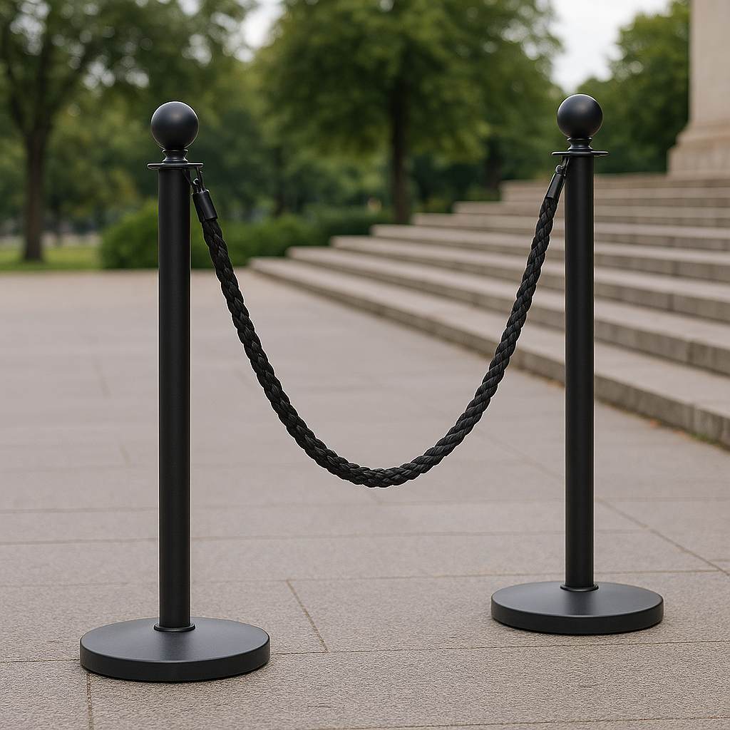 poste negro con cordón negro