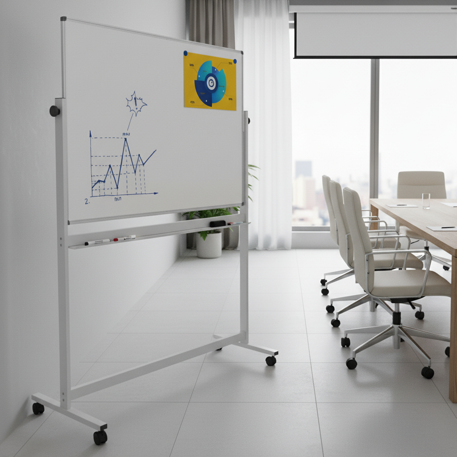 pizarra blanca de doble cara para oficina