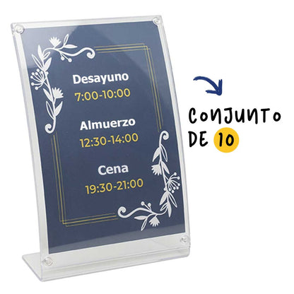 conjunto expositor portagrafica sobremesa de metacrilato