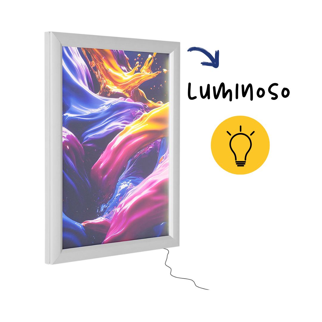 Marco Publicitario Luminoso LED a pared con Sistema Click