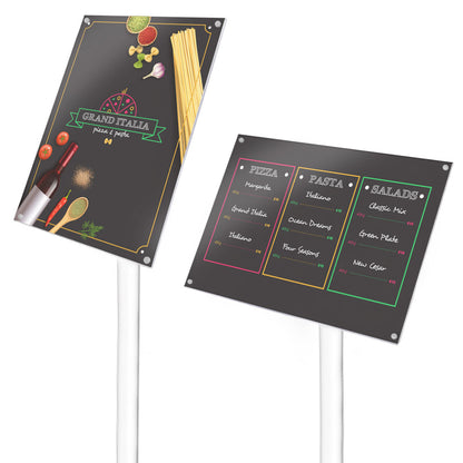 expositor menu en metacrilato de pie para tienda